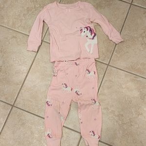 Girls pink unicorn PJs